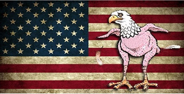 USA drapeau aigle nu